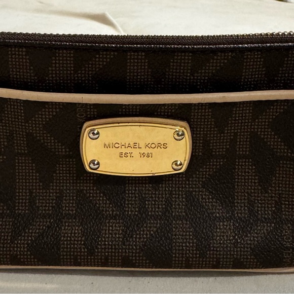 Michael Kors Handbags - Michael Kors Brown MK Logo Zipper Case